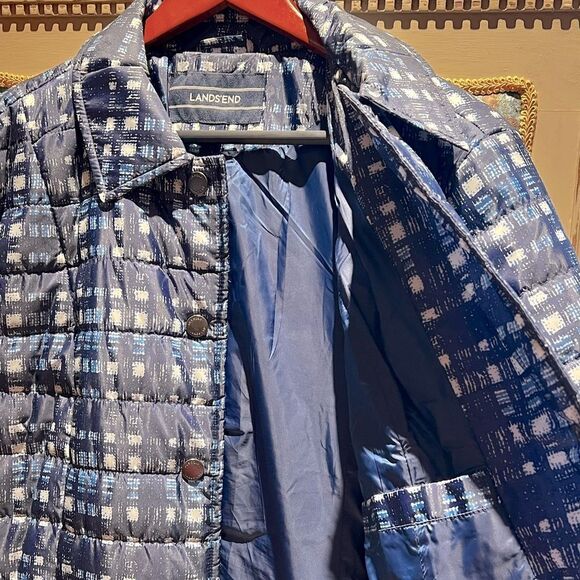 Lands' End Women’s Blue Plaid Patterned Jacket NWOT - Picture 6 of 6